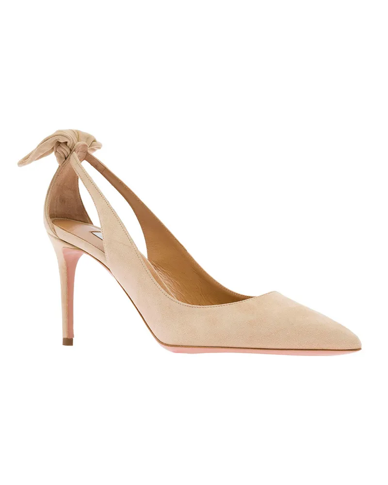 Aquazzura Women's Pointed Pumps Pink Suede 