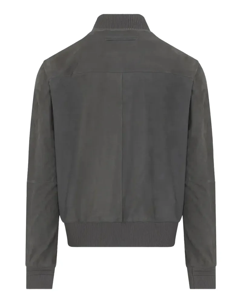 Ermenegildo Zegna Suede Bomber Jacket — Gray Gray