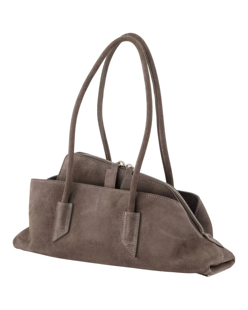 ATTICO Women's La Passeggiata Small Top Handle Bag -  Leather Grey Calfskin Shoulder-Hobo-Bags Gray