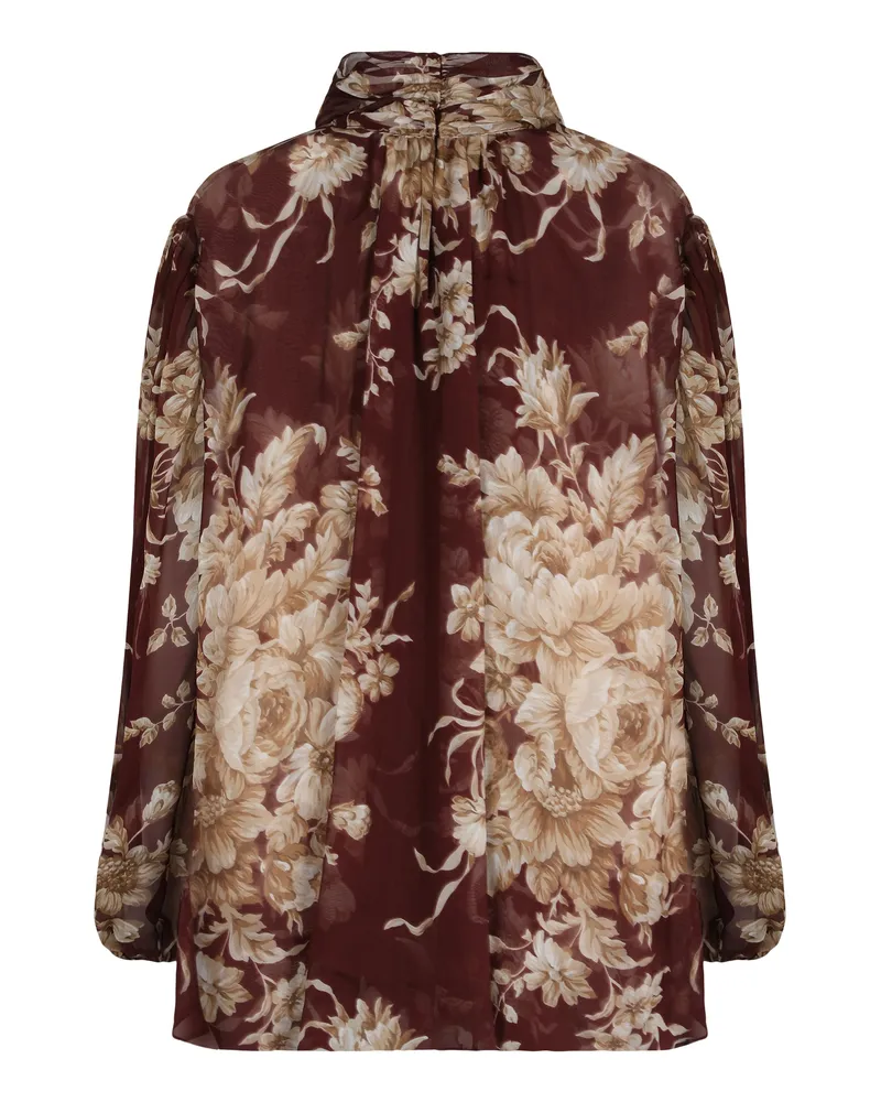 Dolce & Gabbana Women's Silk Blouse Vintage Pink Blouses Shirt Brown