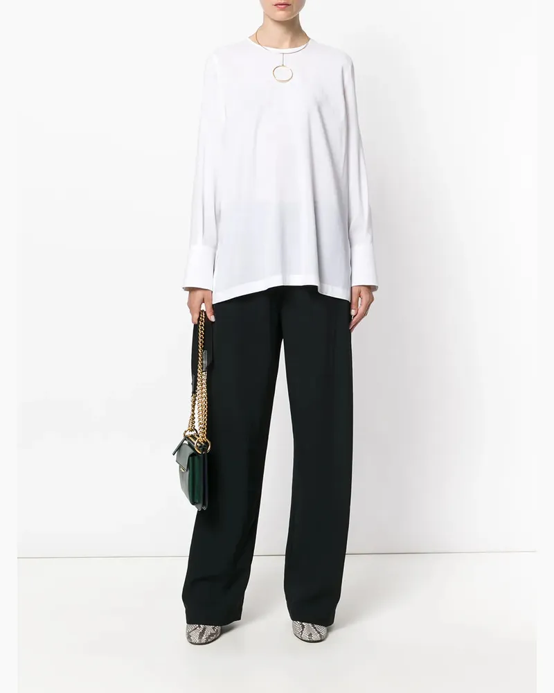 Brunello Cucinelli Women's Wide Cuff Blouse Aw17 W White