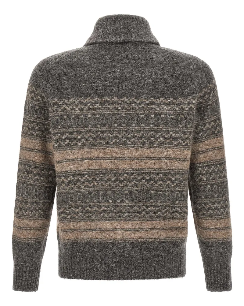 Brunello Cucinelli Nordic Cardigan — Charcoal Charcoal