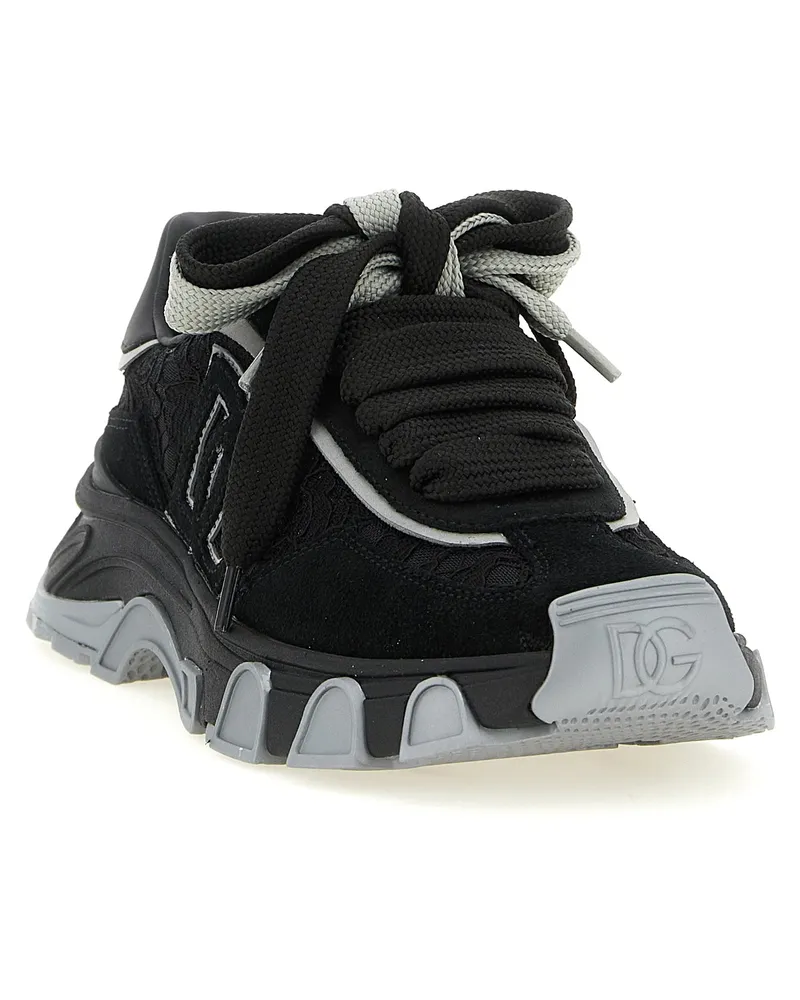 Dolce & Gabbana Women's Black Polyamide Athletic Sneakers Black