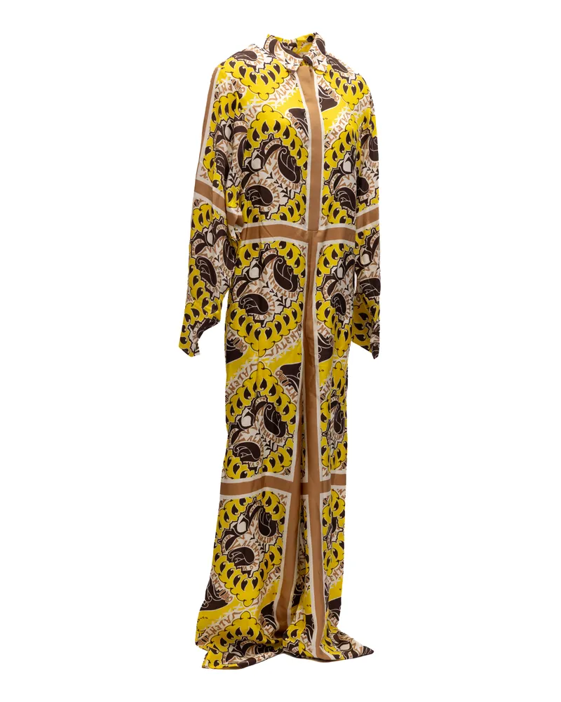 Valentino Garavani Women's Yellow Paisley Print Wide-Leg Jumpsuit Yellow