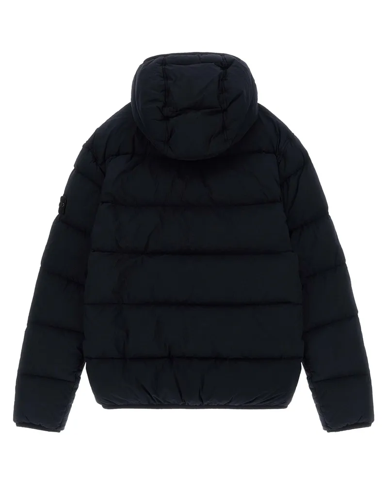 Stone Island Badge Logo Parka Down Jacket — Black Black