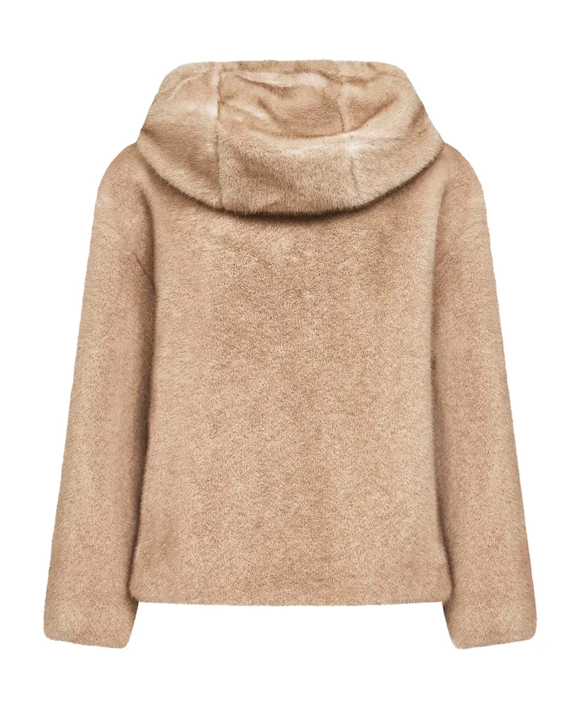 Herno Women's Bomber Jacket Faux Fur Chantilly Beige