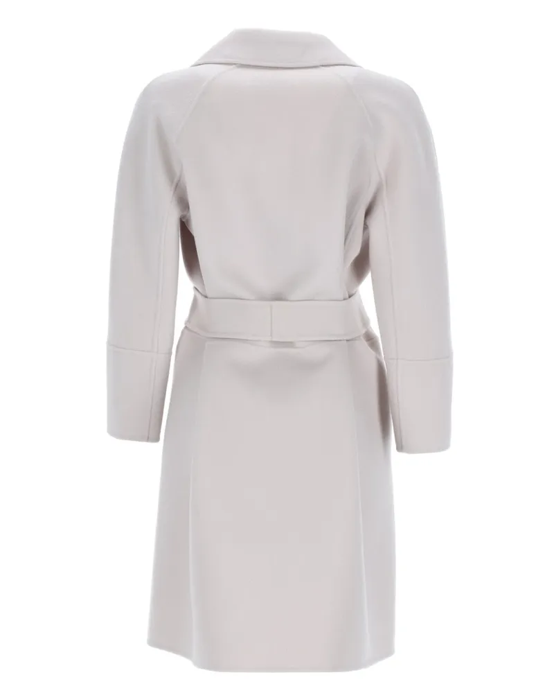 Max Mara Virgin Wool Belted Coat — Ivory 
