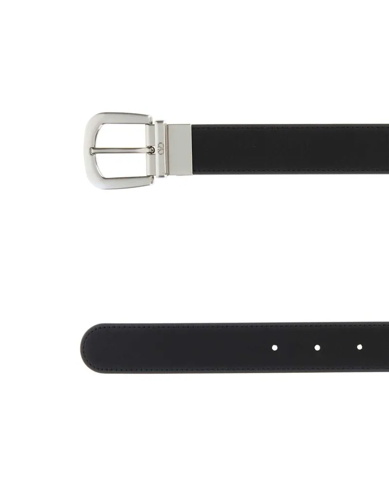 Valentino Garavani 8y2t0su6xug D8s Nerooakbrown Calf Leather - Bos Taurus Cinture Belt Black