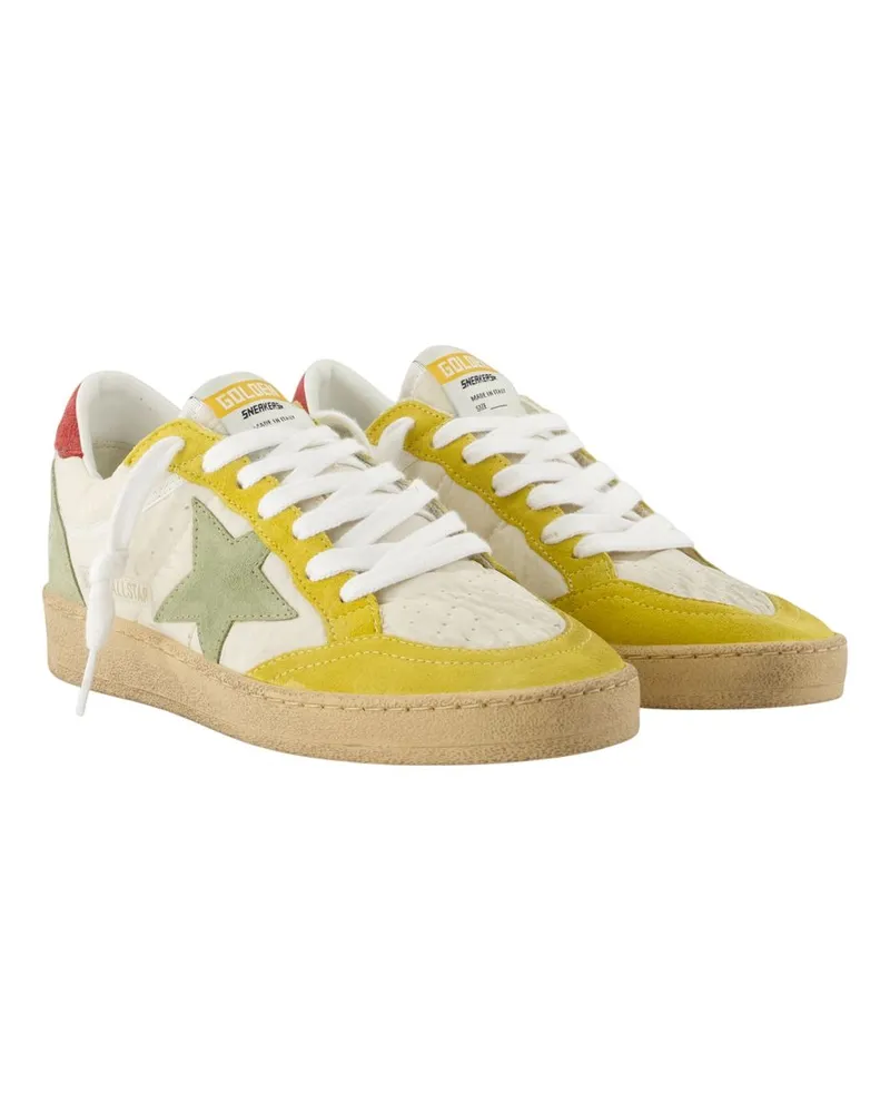 Golden Goose Women's Ballstar Sneakers -  Leather Multicolor Calfskin Shoes Multicolor