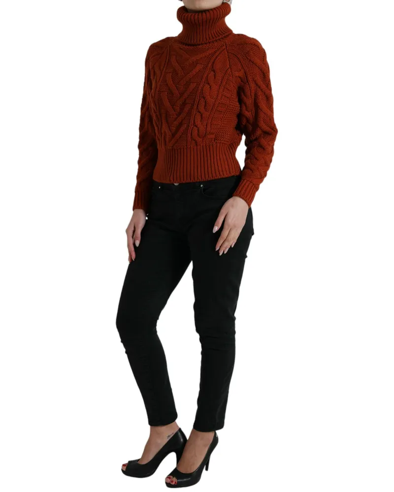 Dolce & Gabbana Women's Sweater Brown Virgin Wool Cashmere Brown