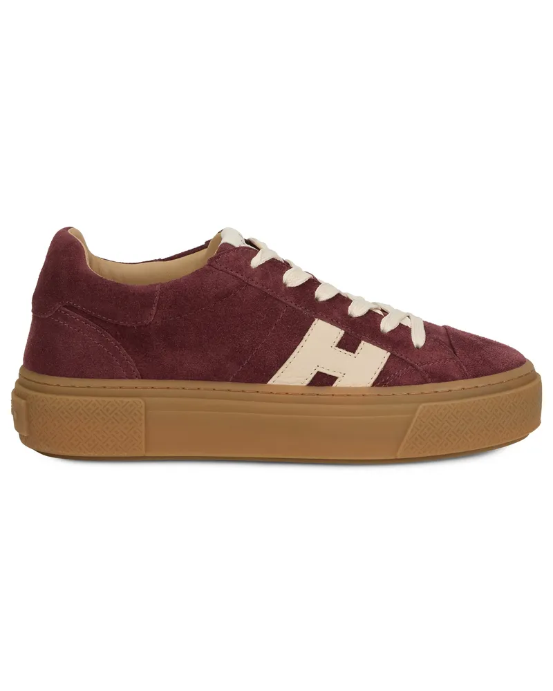 Hogan Women's Sneakers Burgundy Platform Polyamide Trainers Burgundy