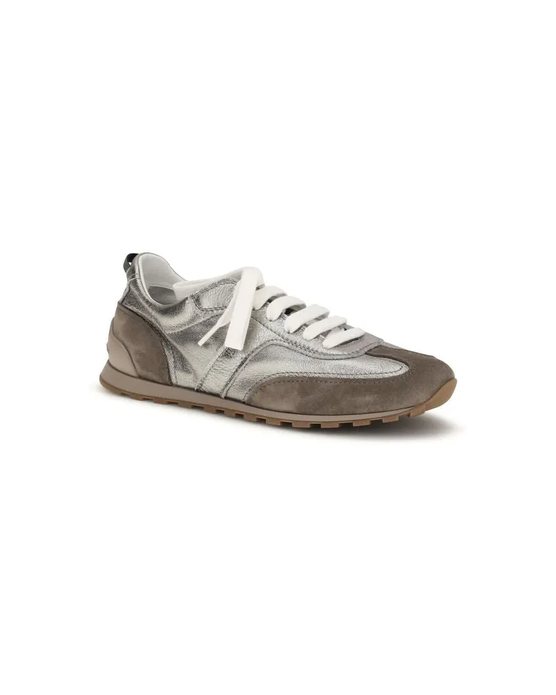 Brunello Cucinelli Women's Multicolor Calf Leather Bos Taurus Athletic Sneakers Multicolor