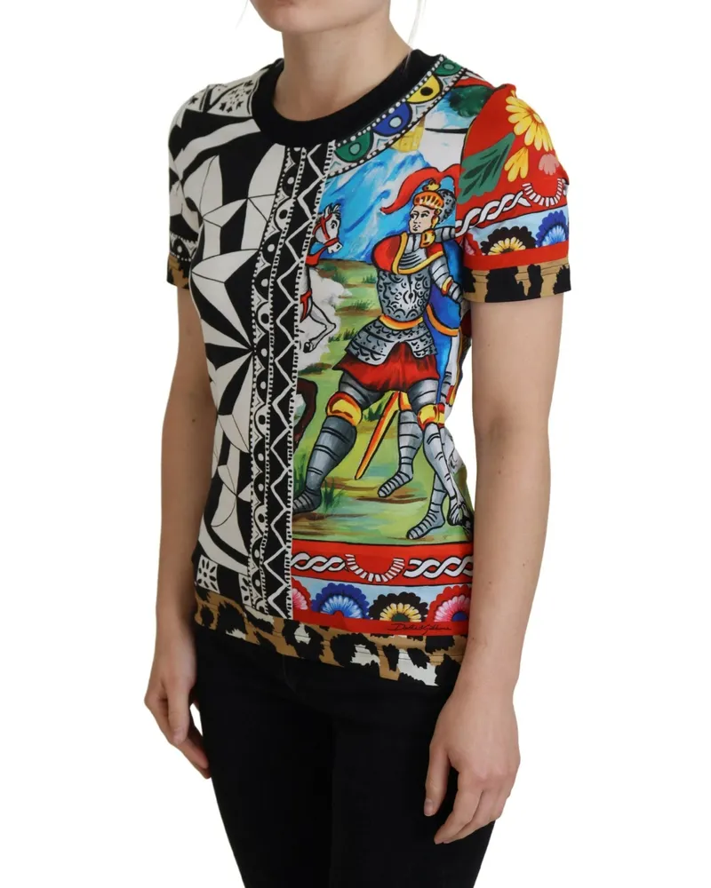 Dolce & Gabbana Multicolor Printed Women Exclusive Shirt Top Cotton Multicolor