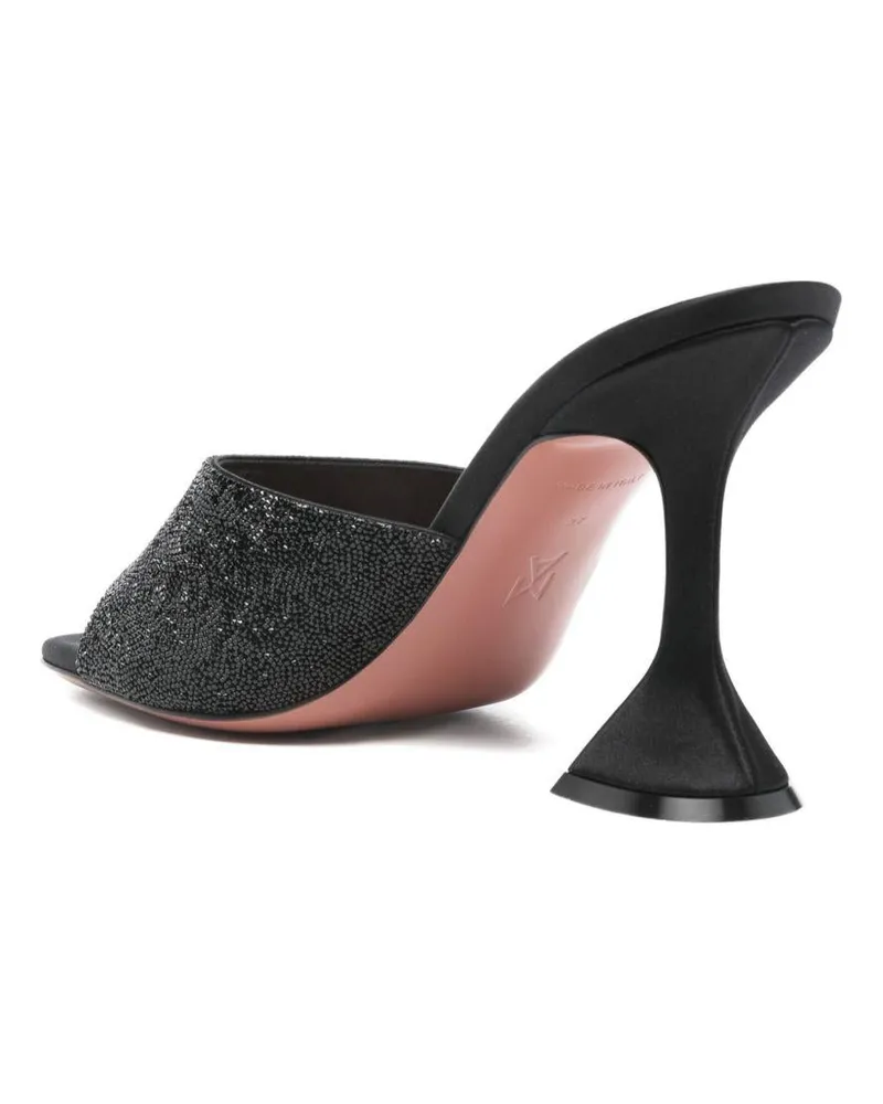 Amina Muaddi Women's Sandals Lupita Slipper 95 Black Satin Black