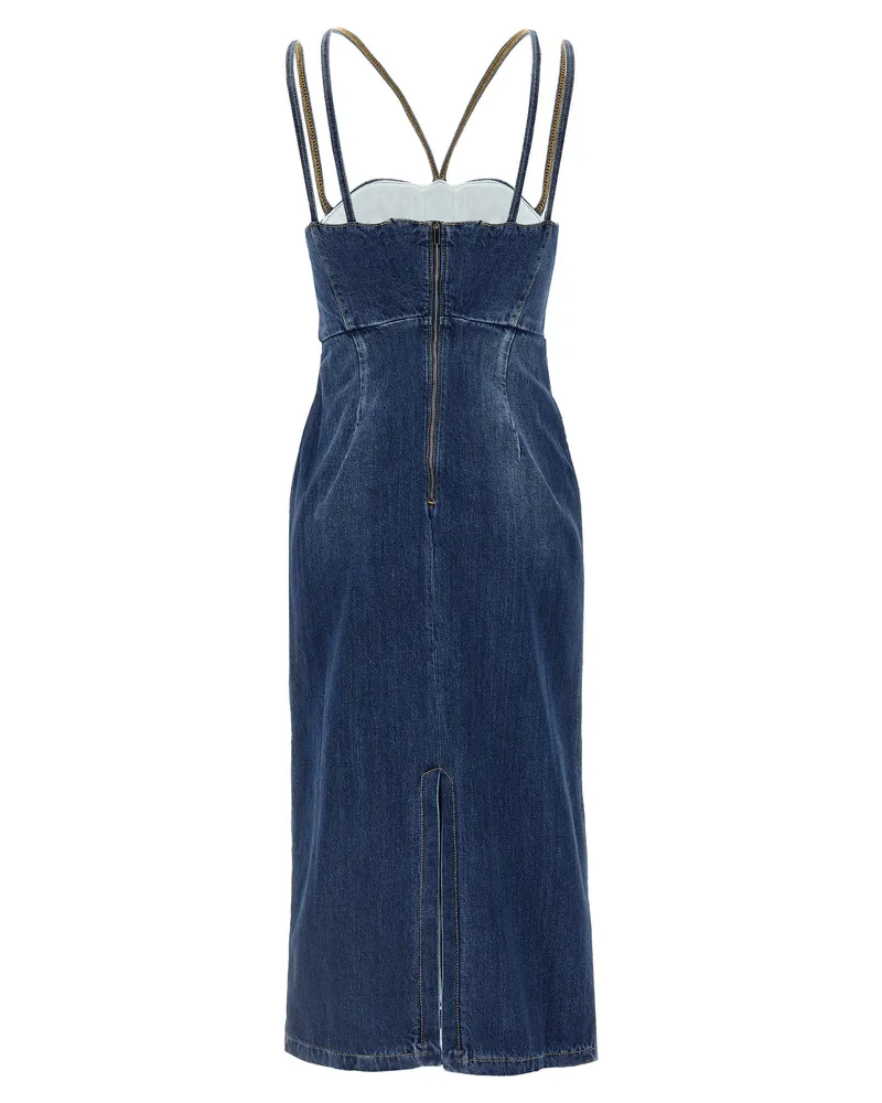 Nensi Dojaka Women's Blue Cotton Midi Dress Blue