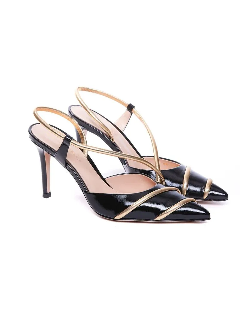Gianvito Rossi Women's Black Lamb Leather High Heel Pumps Black