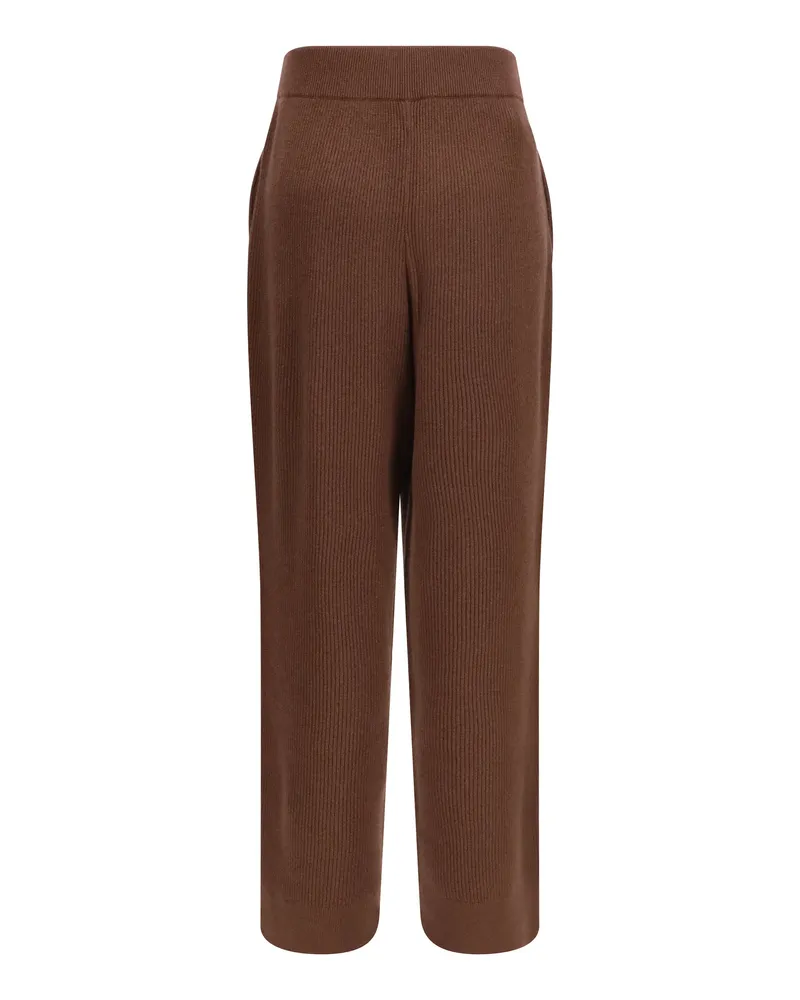 Brunello Cucinelli Cashmere-Blend Trousers — Brown 