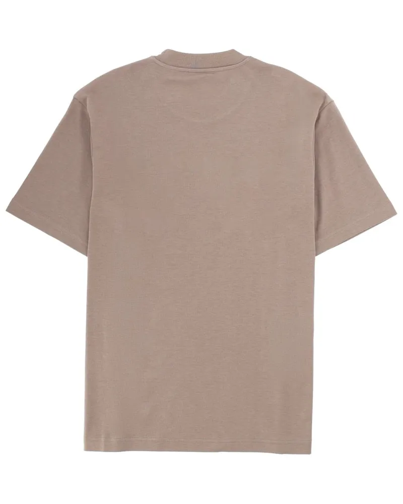 Emporio Armani Icon Embroidery T-Shirt — Brown Brown