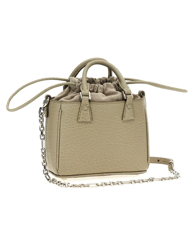 Maison Margiela Women's Grainy Calfskin Top Handle Bag Gray Leather Gray