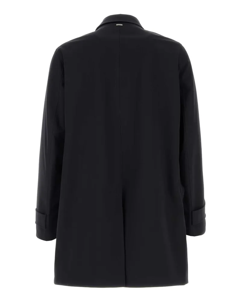 Herno Men's Navy Blue Polyester Raincoat Cappotti Navy