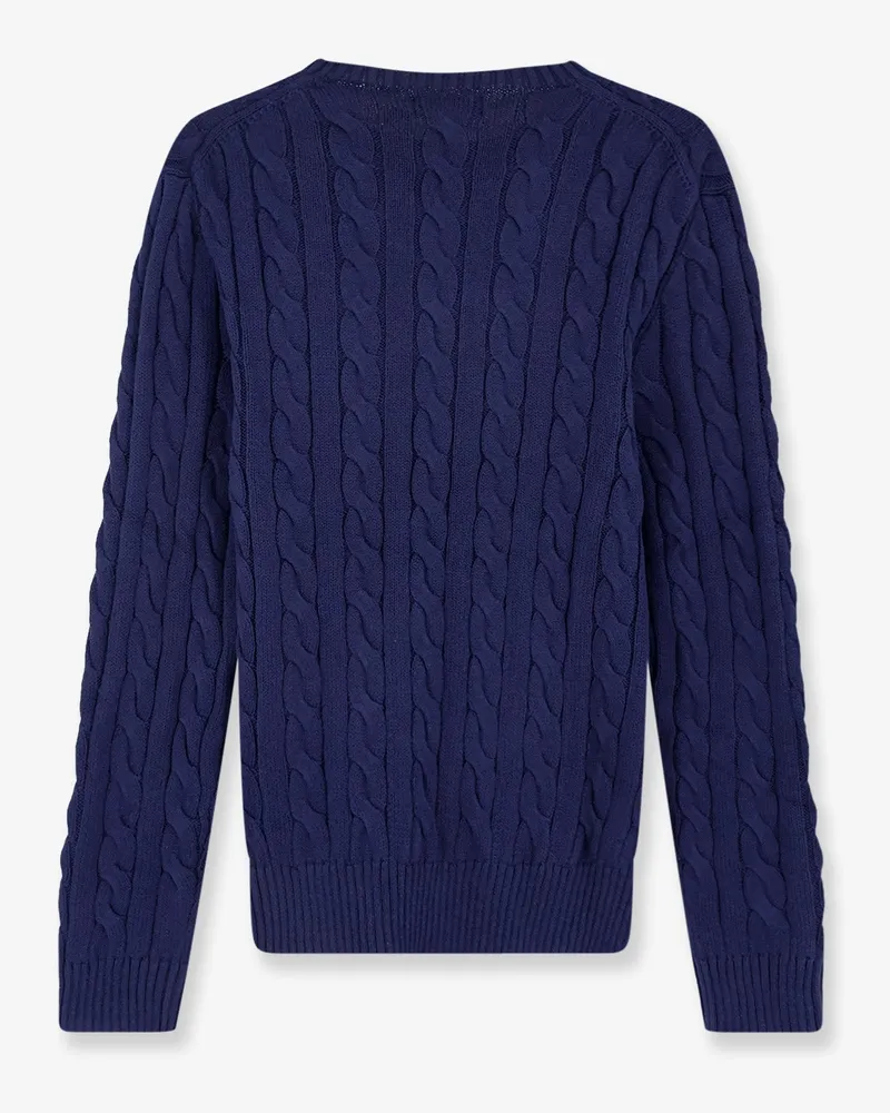 Ralph Lauren Men's Sweater Cable-Knit Cotton Blue Navy