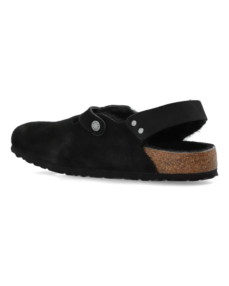 Birkenstock Men's Tokio Shearling Suede Mules Black Shoes > Loafers & Sandals Black