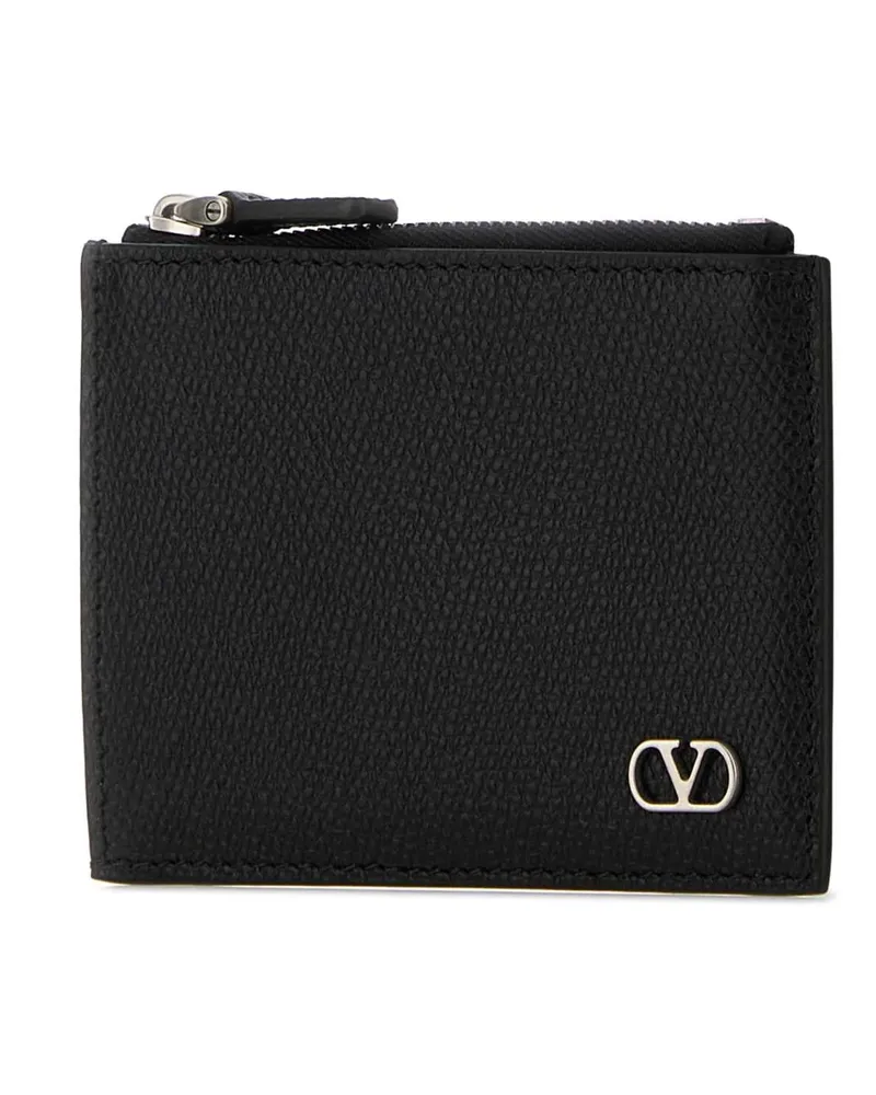 Valentino Garavani Men's Black Leather Coin Purse Nero Calf - Bos Taurus Portafogli Black