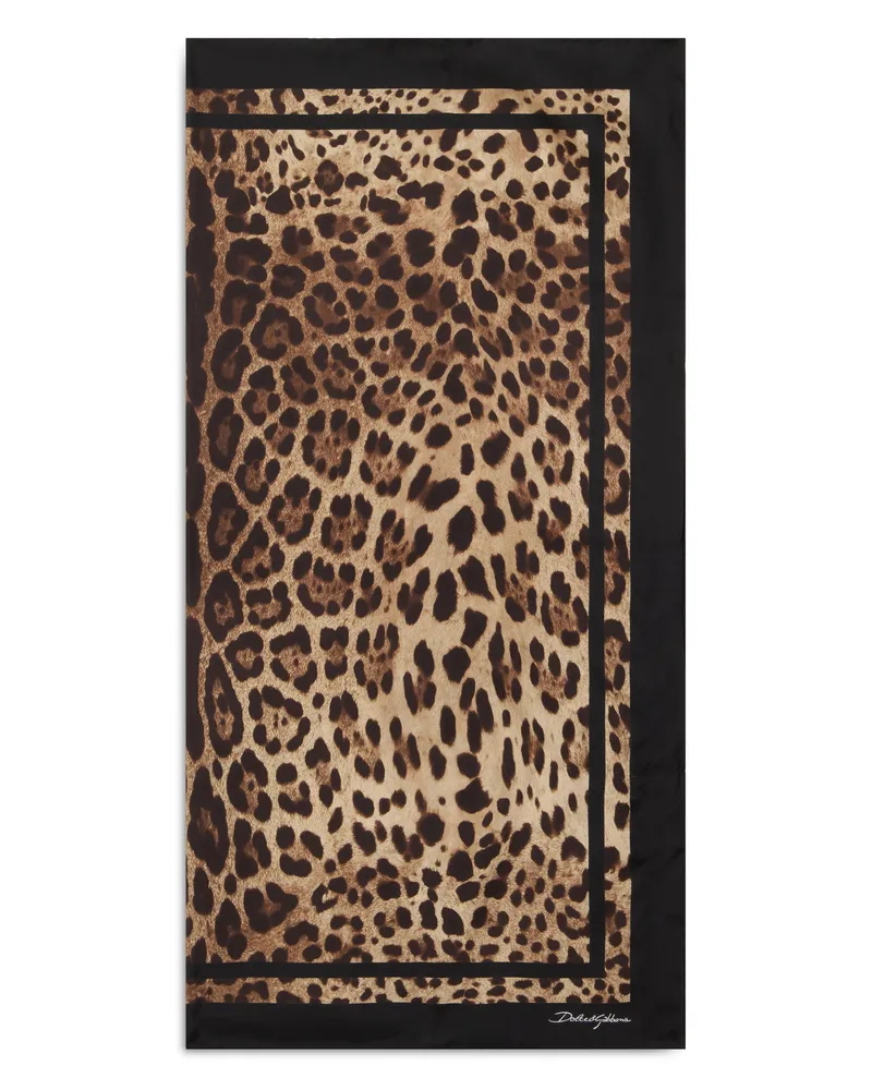 Dolce & Gabbana Women's Silk Scarf Leo Brown Scarfs Brown