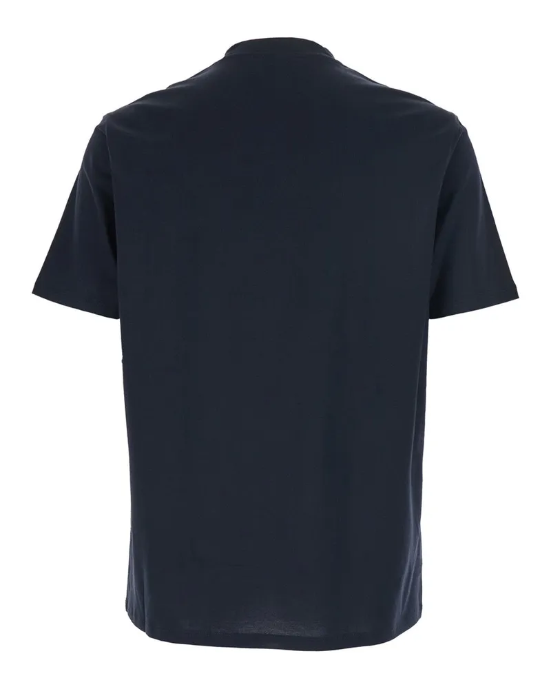 Emporio Armani Logo-Embroidered Cotton T-Shirt — Navy 