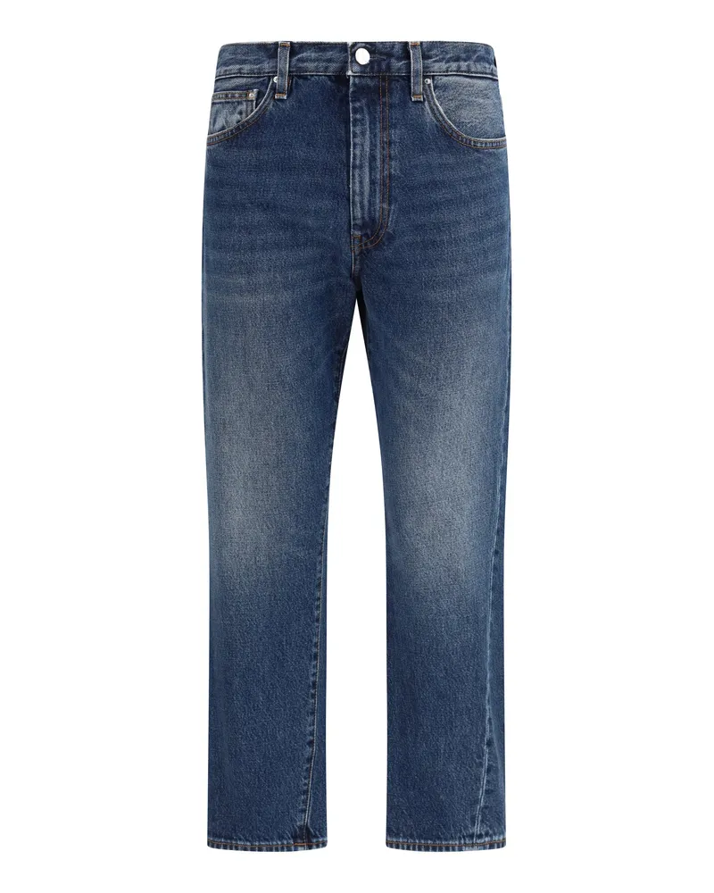 Totême Women's Jeans Twisted Seam Washed Blue Cotton Blue