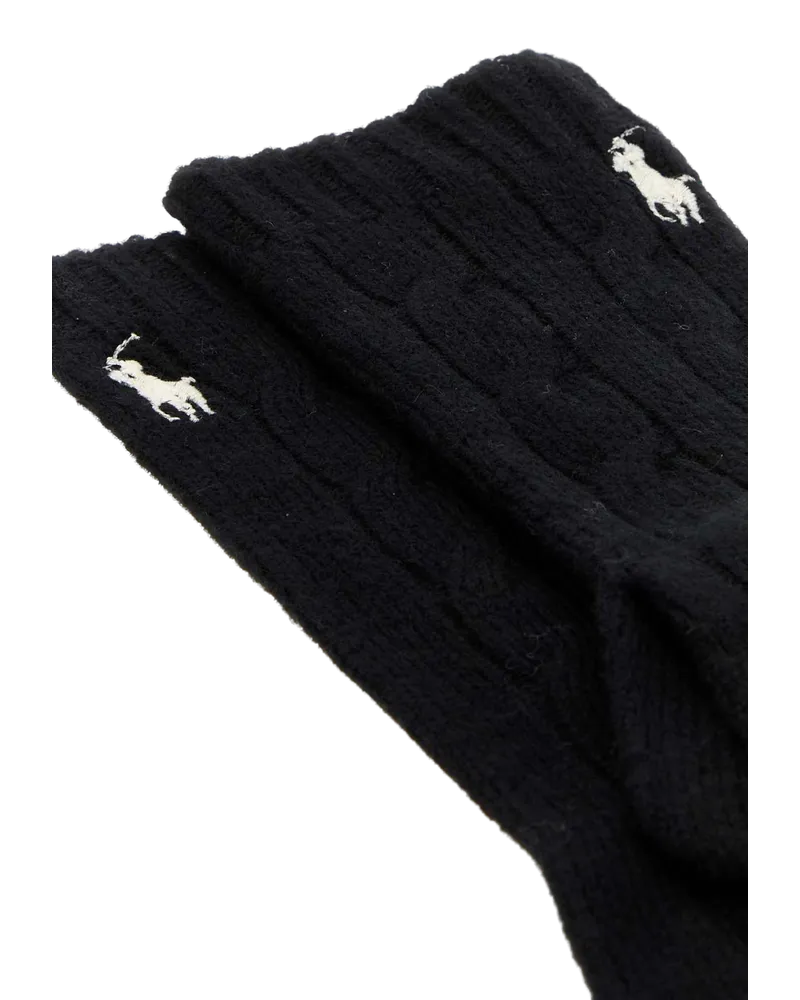 Ralph Lauren Wool Blend Gloves — Black Black