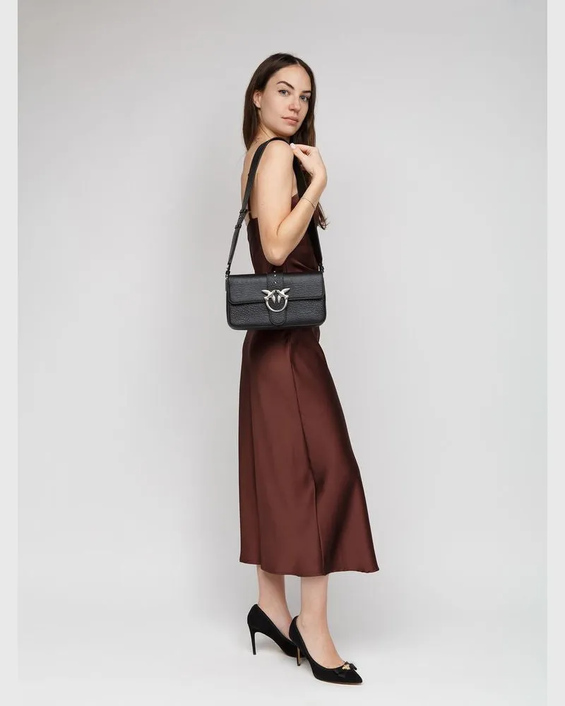 Pinko Women's Crossbody Bag Black Leather - Crossbody-Bags Black