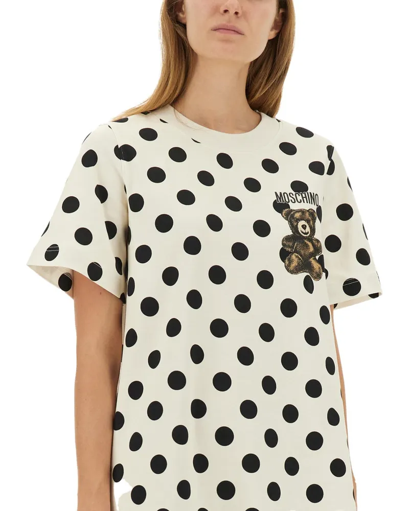Moschino Teddy Polka Dots Dress — White White