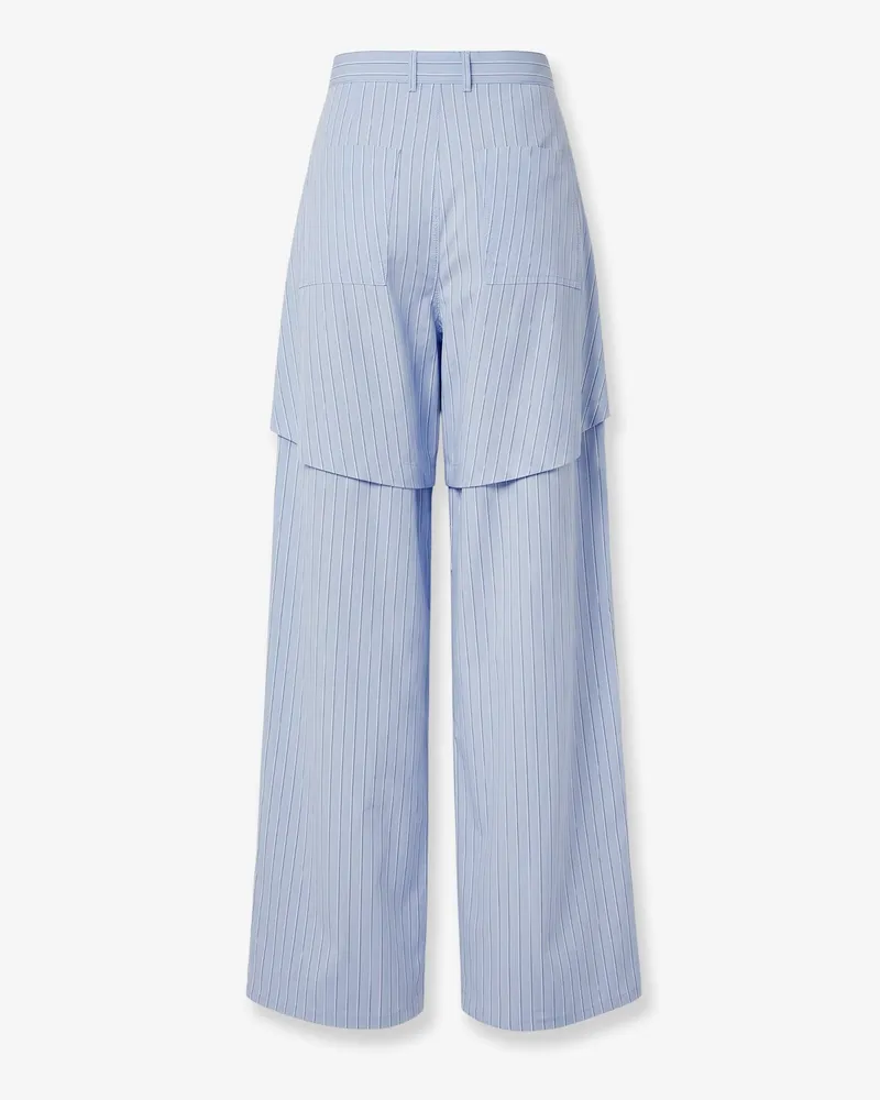 Loewe Women's Pyjama Trousers Striped Cotton Blue Blue