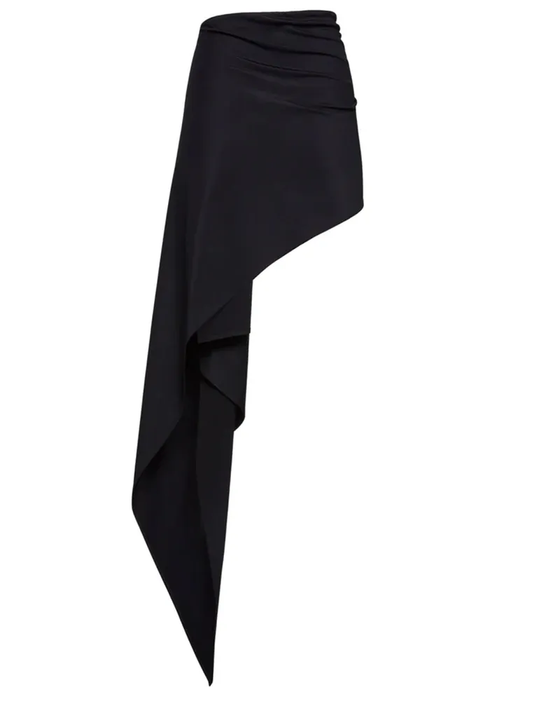 Magda Butrym Asymmetric Wrap Skirt — Black Black