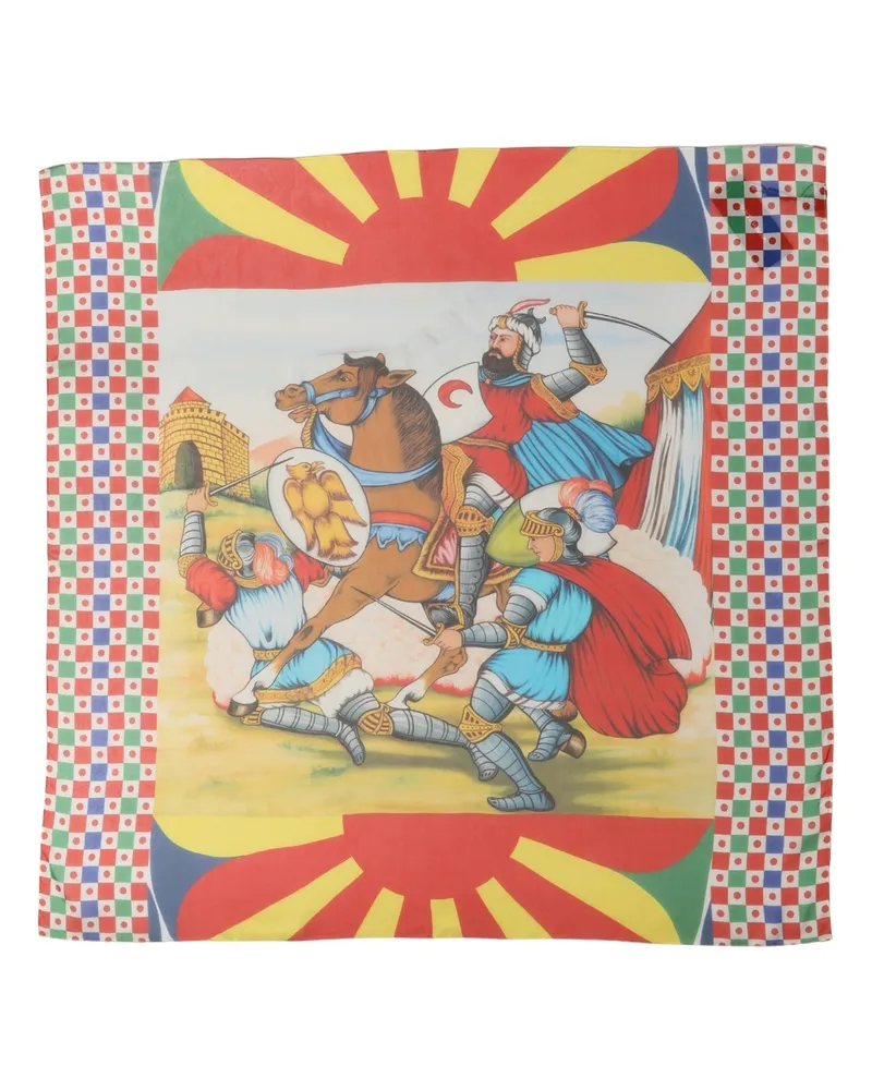 Dolce & Gabbana Silk Printed Square Foulard Scarf — Multicolor Multicolor