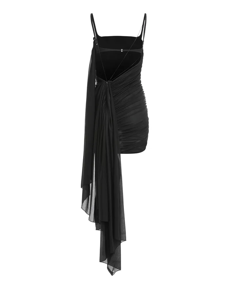 Thierry Mugler Women's Asymmetrical Black Dress With Draping Polyamide Black