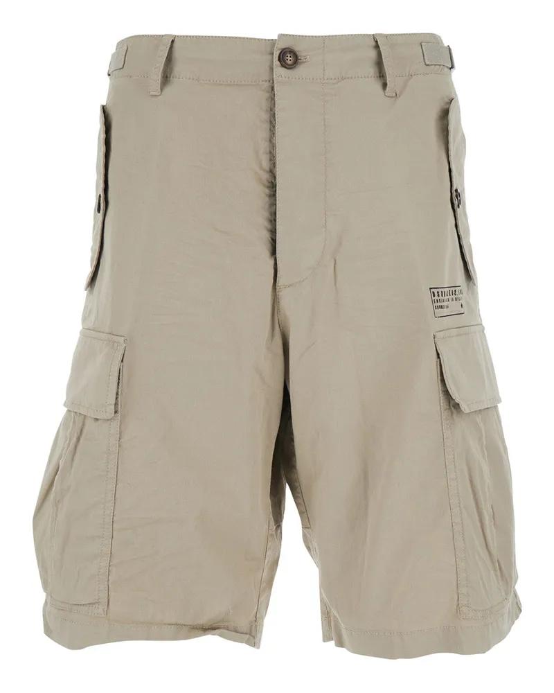 Dsquared2 Cotton Blend Cargo Shorts — Beige Beige