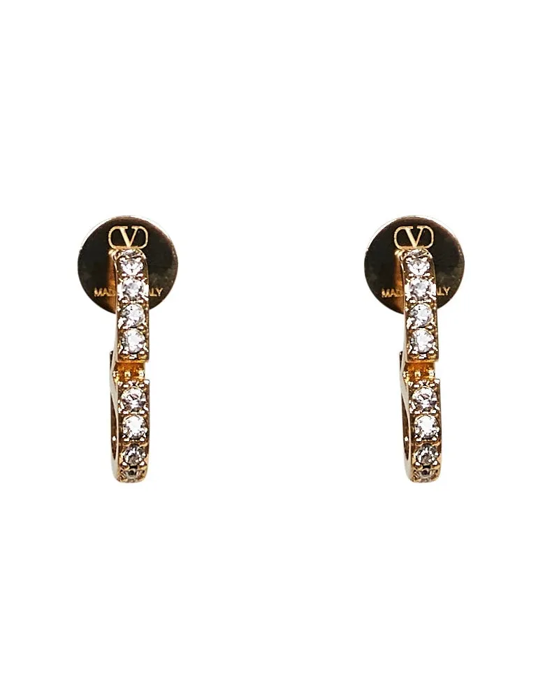 Valentino Garavani Women's Hoop Earrings Vlogo Signature Gold Brass Gold