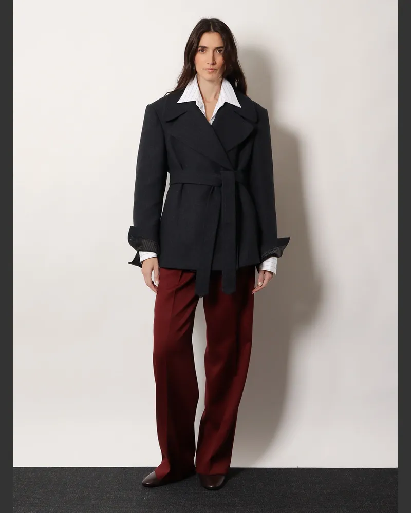 Dries van Noten Women's Portias Wool Wide-Leg Trousers Red Red