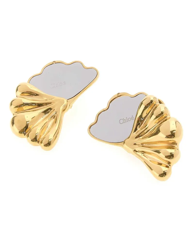Chloé Women's Gold Metal Mirror Earrings Goldsilver Brass Gold
