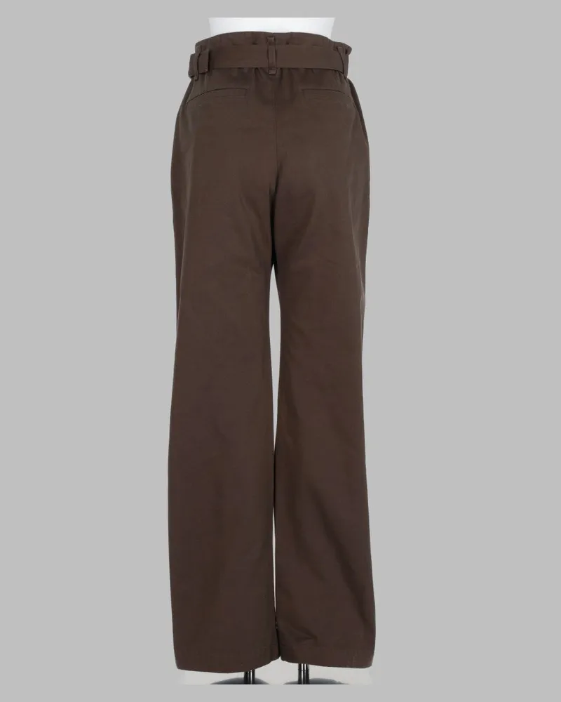 Christophe Lemaire Barrel Leg Cotton-Twill Trousers — Brown Brown