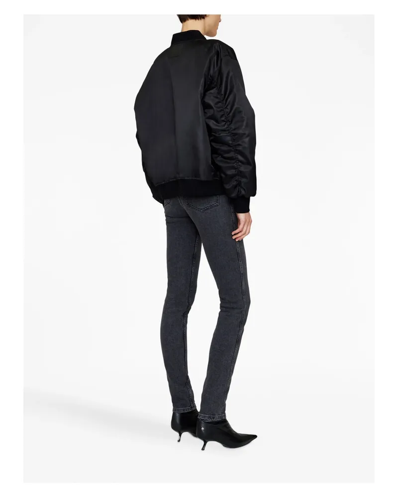 Anine Bing Tailored Polyester Bomber Jacket — Black Black