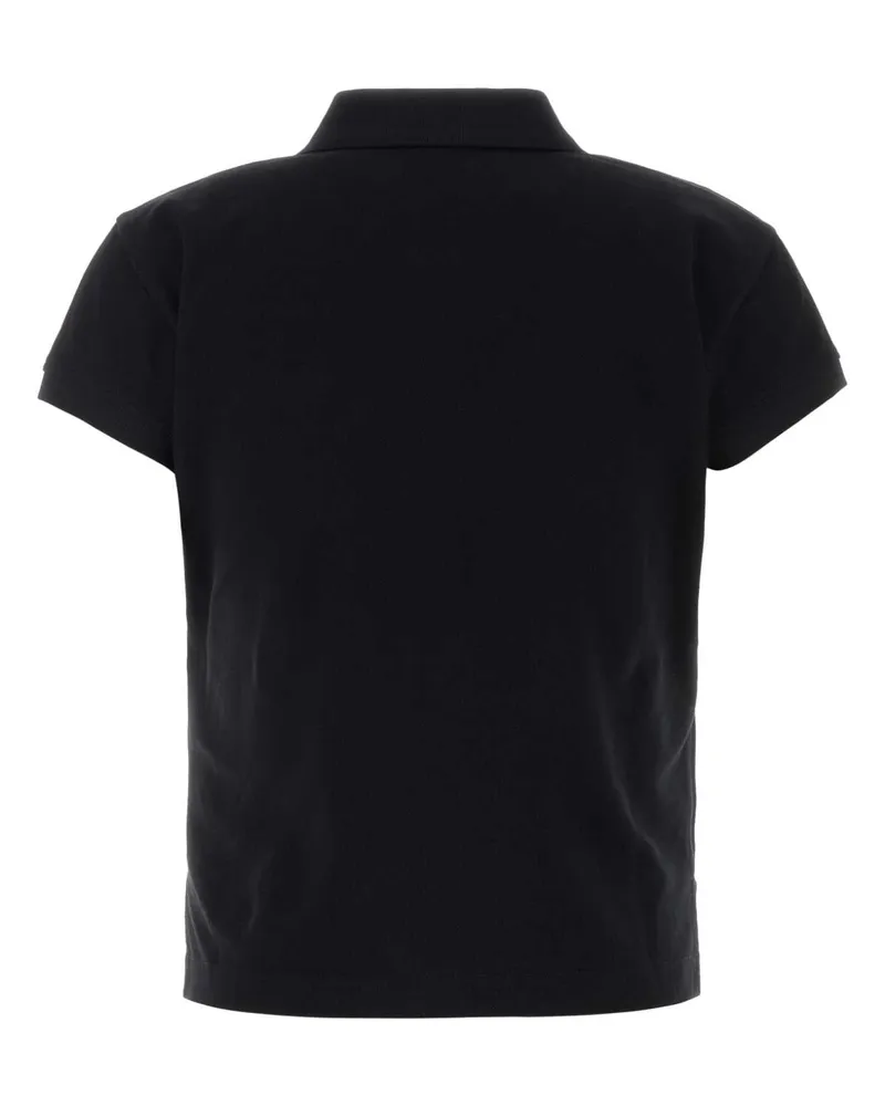 Balenciaga Women's Black Piquet Polo Shirt Black-White T Cotton Ri Polyester Black/white Black