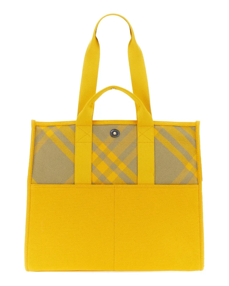 Burberry Cotton Shopper Tote Bag — Yellow Yellow