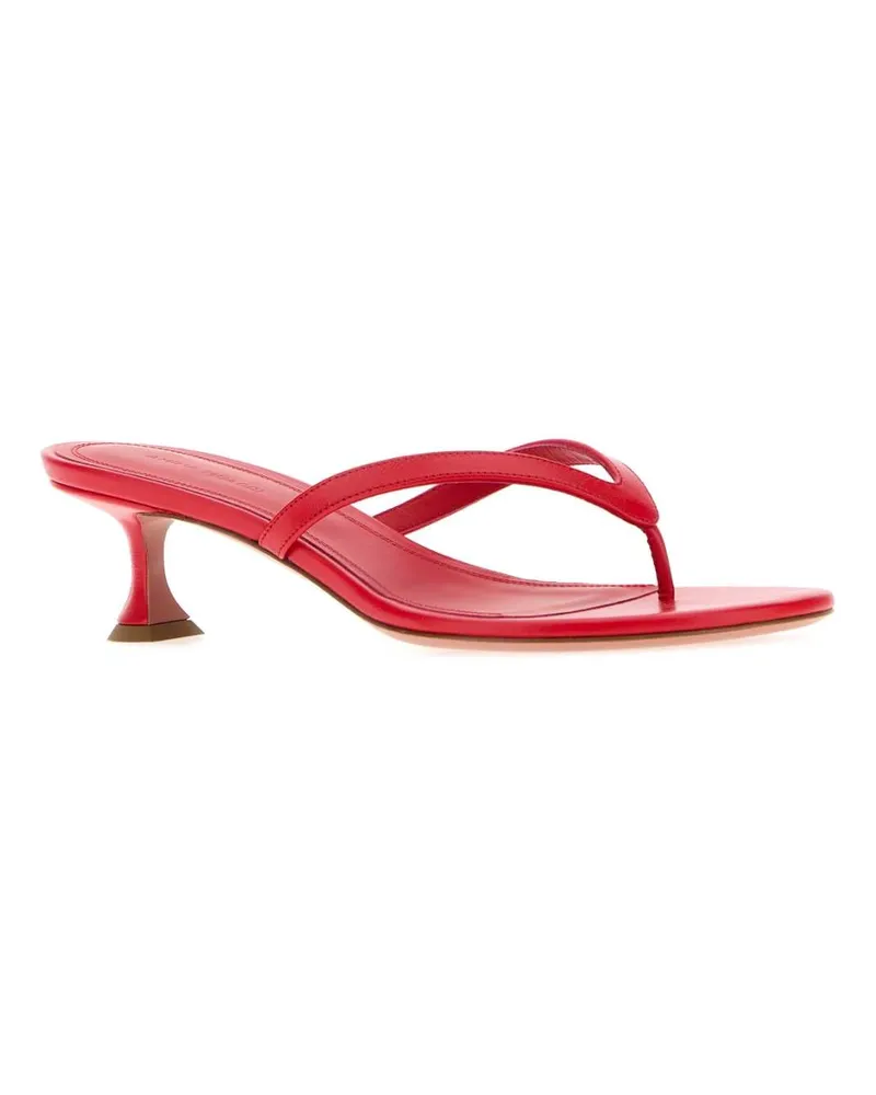 Amina Muaddi Women's Juliette Thong Sandal Red Nappa Leather Red