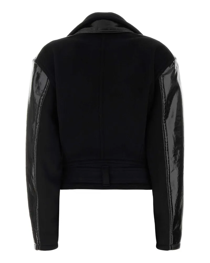 Isabel Marant Wool and Cashmere Blend with Leather Trim Jacket — Black Black