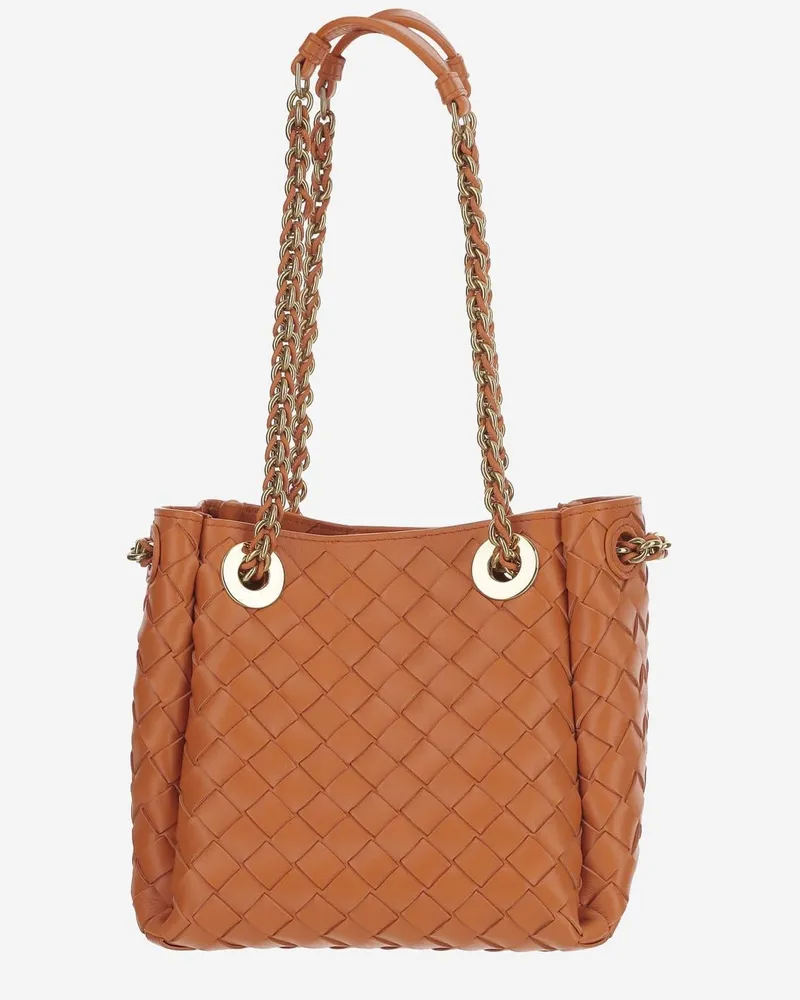 Bottega Veneta Women's Small Leather Parachute Bag Orange Lambskin Shoulder Orange