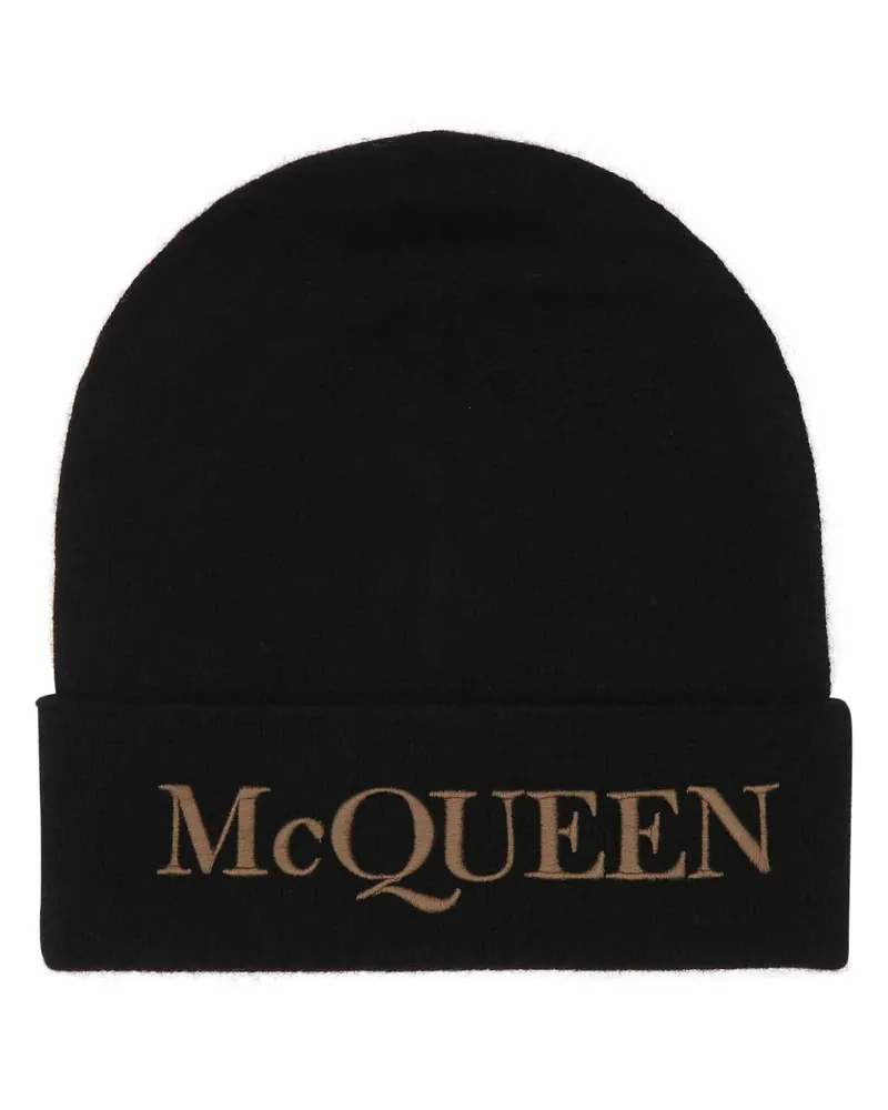 Alexander McQueen CUFFIA Cashmere Beanie — Black Black