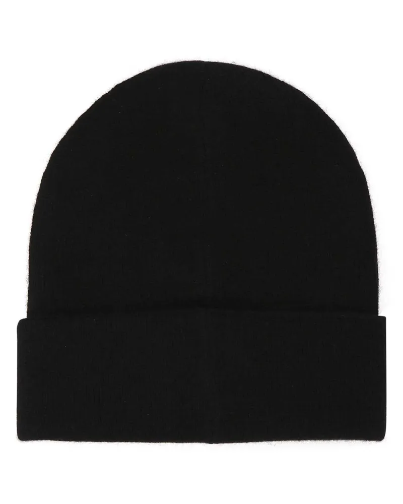 Alexander McQueen Men's Black Cashmere Beanie Hat 1079 Exterior: Cuffie Black